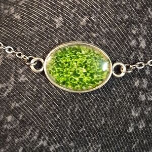 Green Gemstone Silver Necklace